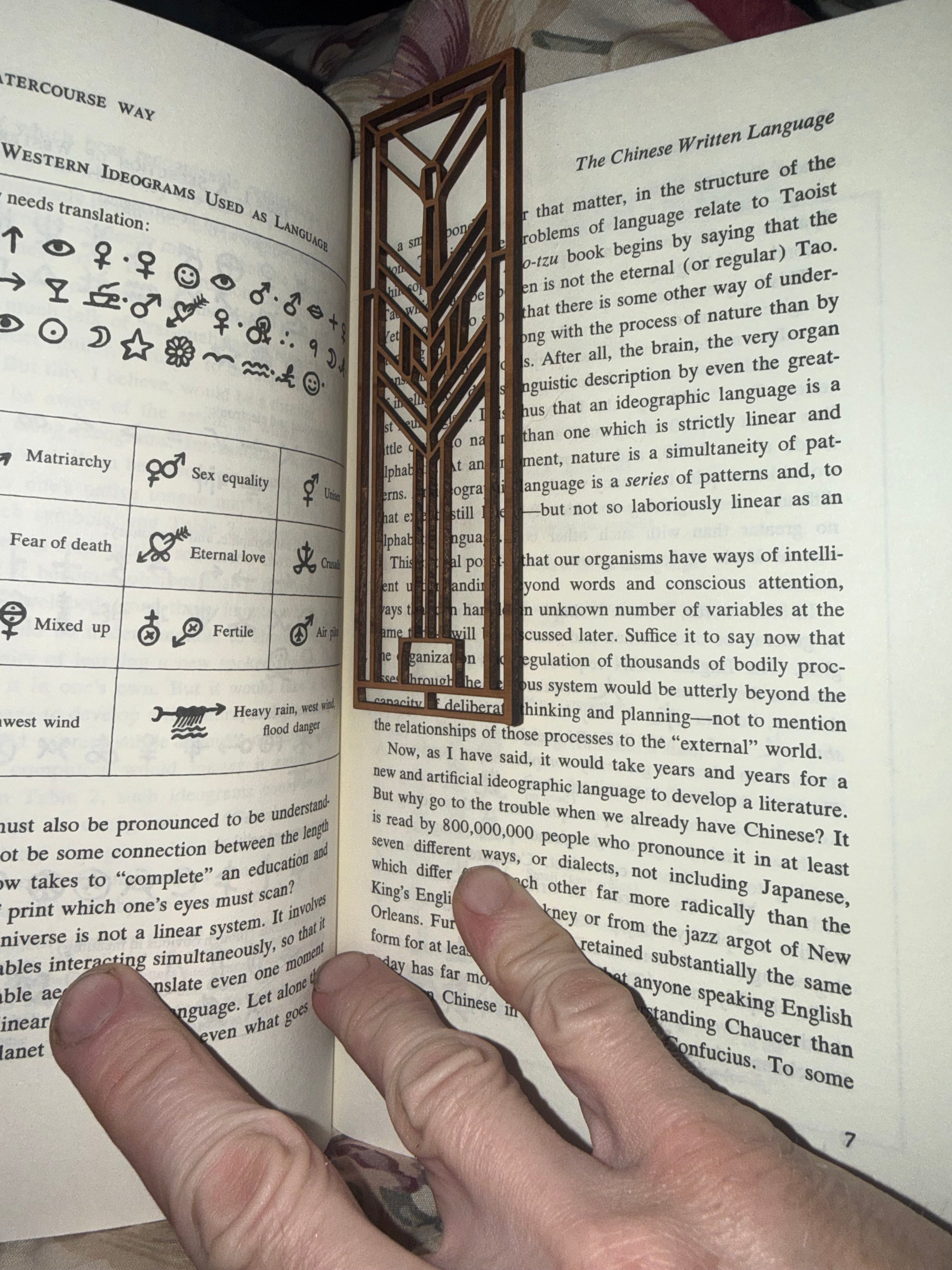 Prairie Geometric Wood Bookmark | Original Laser-Cut Hardwood Gift
