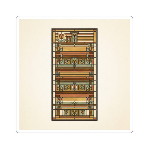 Art Deco Geometric Sticker — Vintage Floral Panel Kiss-Cut