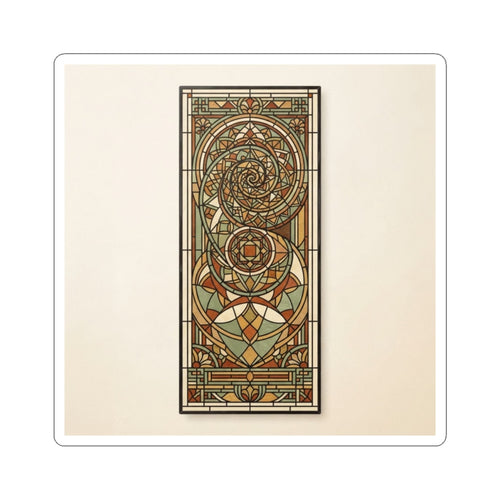 Art Nouveau Spiral Stained-Glass Kiss-Cut Sticker
