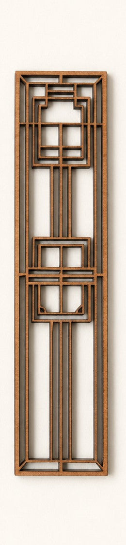 Prairie-style wood bookmark, full view