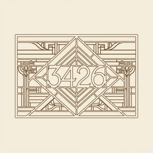 Cut-ready vector file, umber blueprint on cream