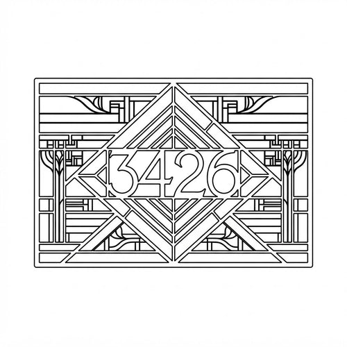 Black and white cut-ready vector version of a Prairie address plaque design