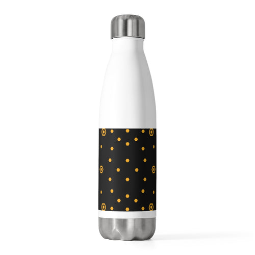 Boosted hex pad map 20oz insulated stainless steel water bottle, front