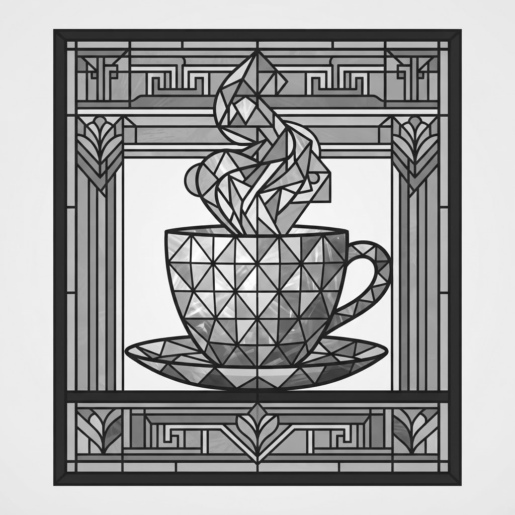 Coffee Ritual engraving study, grey counterpart