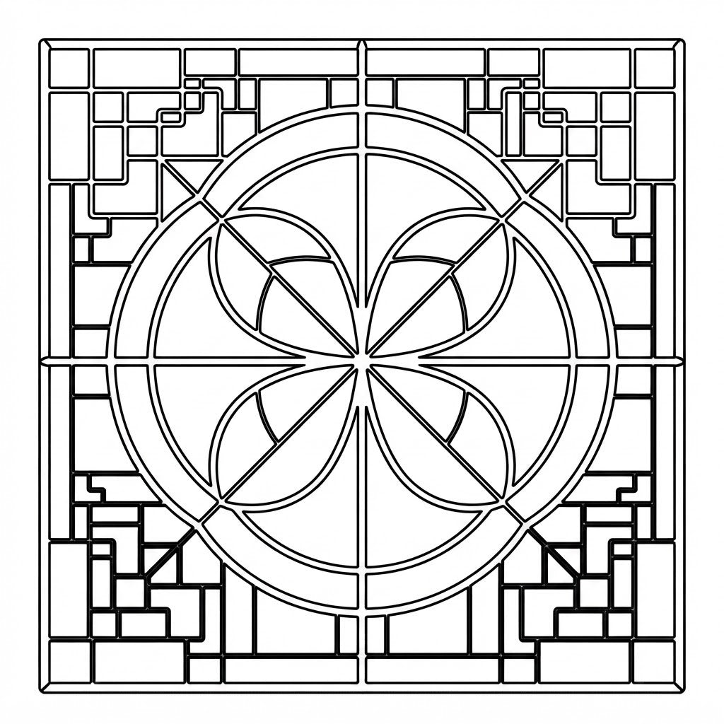 Engraving mockup — Circle Fretwork coaster tile, actual laser-cut file