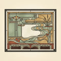 Water Meditation Prairie wall panel, large format, lotus and stream design in sage, amber, and rust